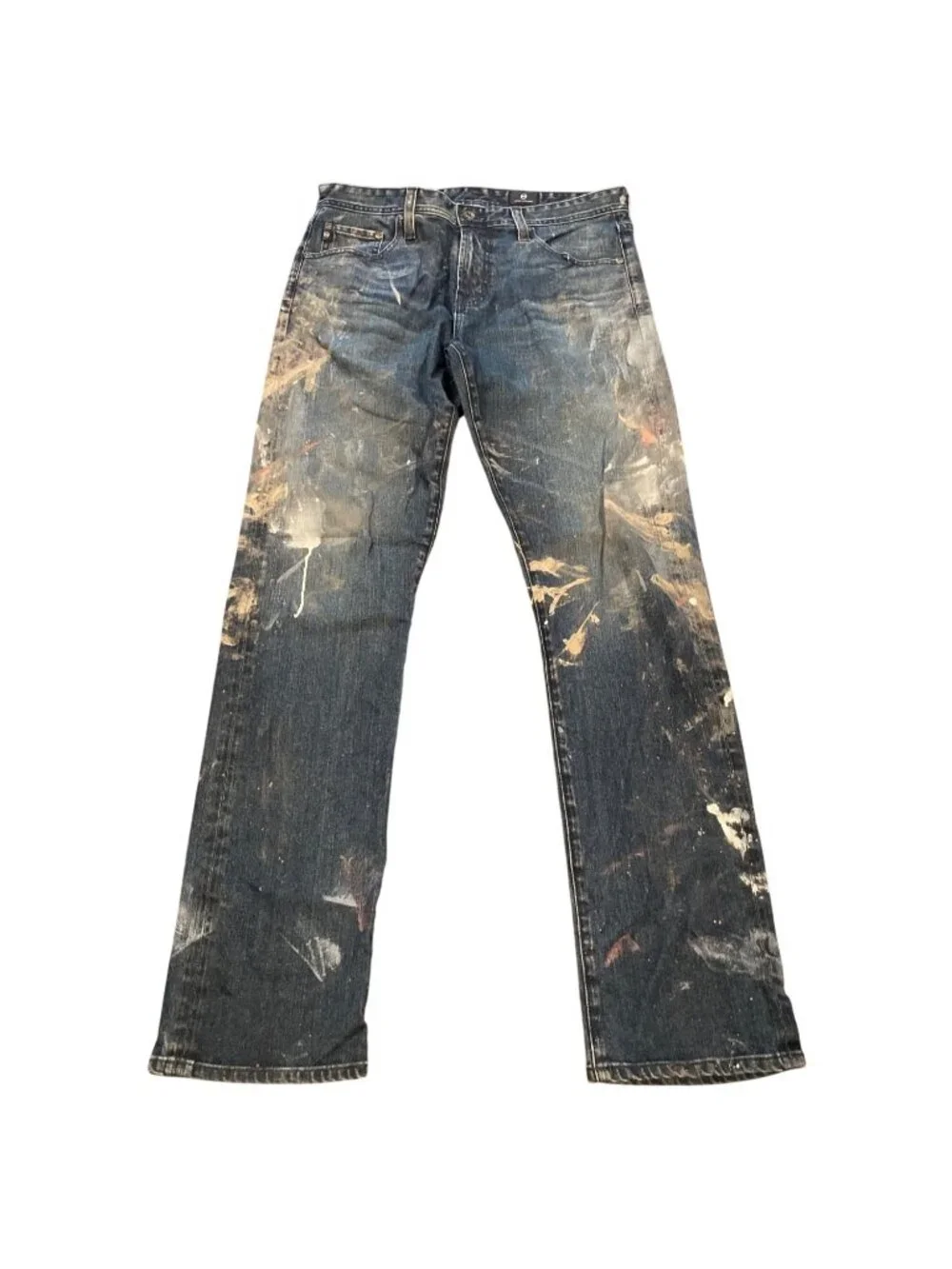 AG Owens Athletic Jean Mens 32x33 Paint Splatter Festival Grunge Distressed